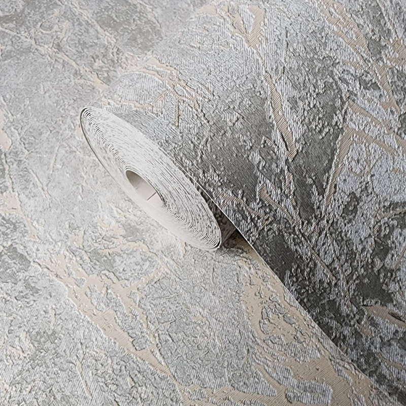 Papier peint moderne gris-or gris