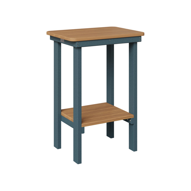 Berlin Gardens Rectangular End Counter Table, Slate, Natural Teak