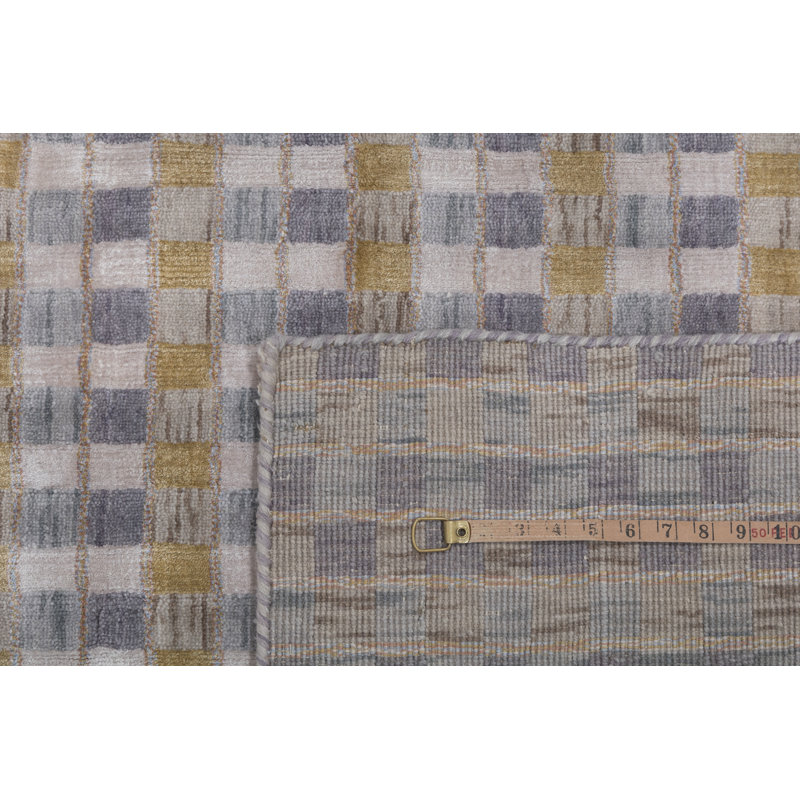 Hand Loomed Striped Area Rug in Yellow