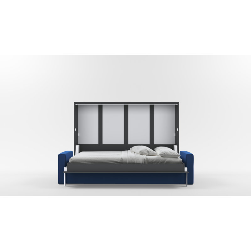 Neidelin Upholstered Bed, Grey/Navy
