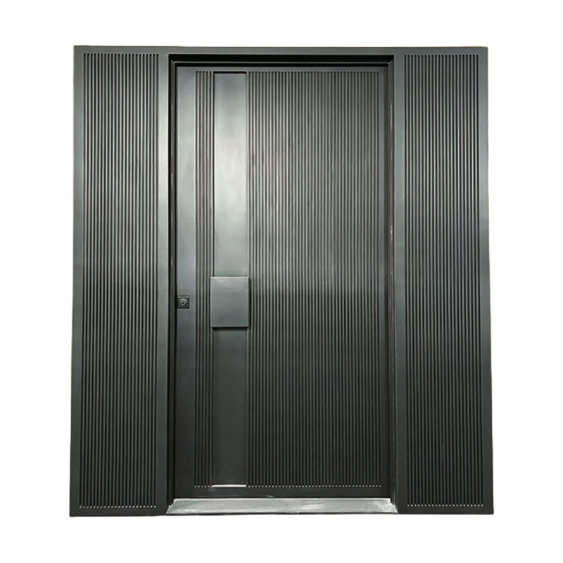 Linea Ribbed Iron Pivot Door