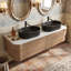 Wall Mounted Single Double Single Vanity Bathroom Vanity With Engineered Marble Top-2121734082