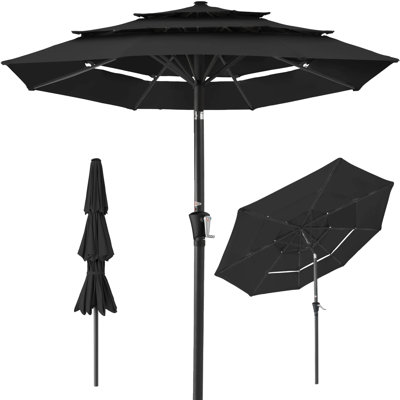 Parasol de patio à 3 niveaux
