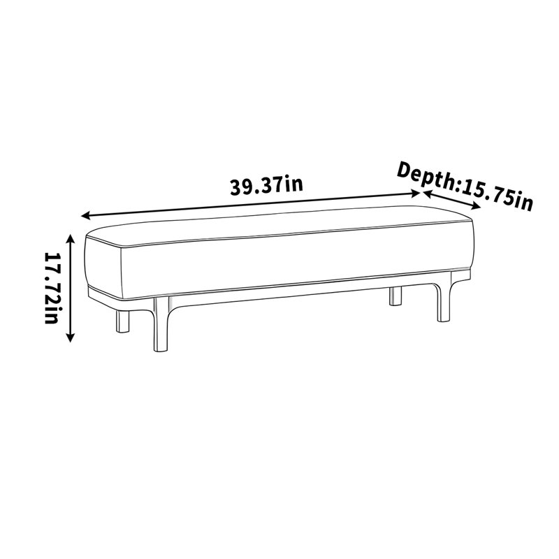 Tabouret à chaussures Simple, 17.72" H x 39.37" W x 15.75" D
