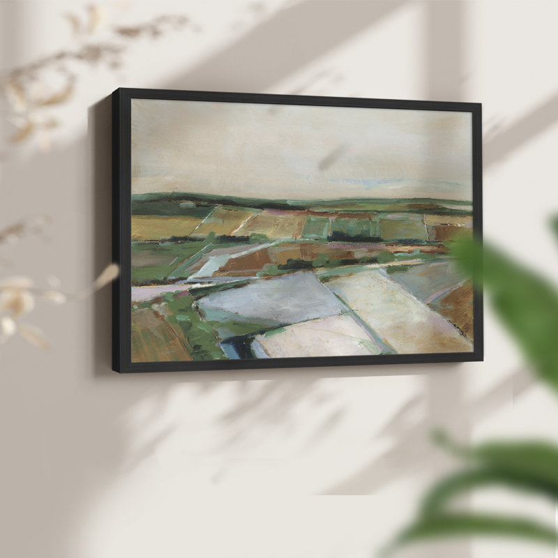 «Pastel Fields II», reproduction encadrée, H 11 po x l 14 po, Noir, noir, noir, noir