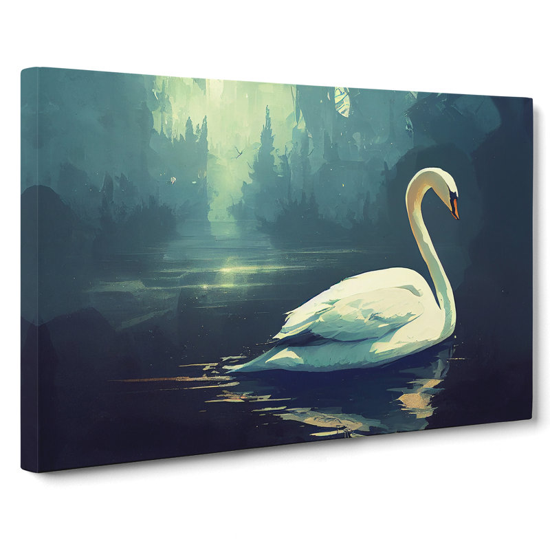 Swan Art Painting Vol.5 - Wrapped Canvas, 35cm H x 50cm W x 3cm D