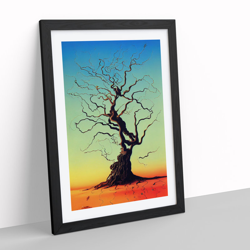 Surreal Tree - Single Picture Frame Print, 64cm H x 46cm W x 2cm D, Black Framed