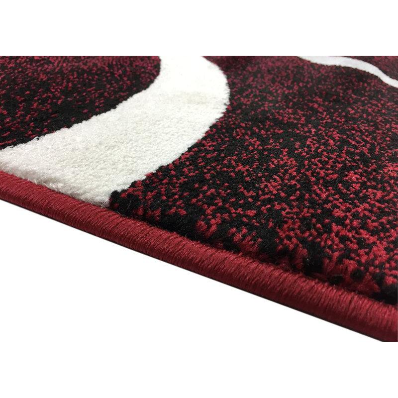 Tapis rouge à motif géométrique Evanston, Rectangle 4 pi 11 po x 6 pi 11 po