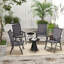 Ensemble de 4 chaises de patio pliantes, de chaises de patio extensibles empilables avec accoudoirs pour la pelouse, le camping, la salle à manger, la plage, la structure en métal, sans assemblage, brun clair mélangé-121903913