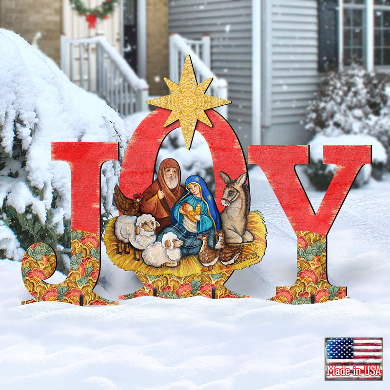 Joy Nativity Yard Lawn Art