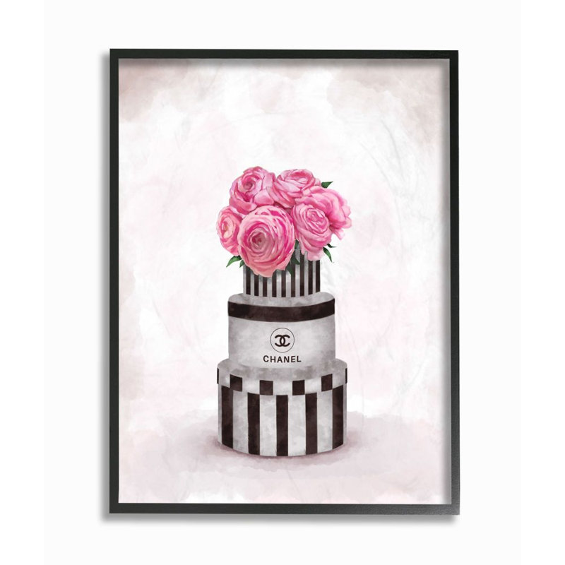« mode fleur painting stack », reproduction d’art sur image, H 30 po x l 24 po, Giclée encadrée noir minuit