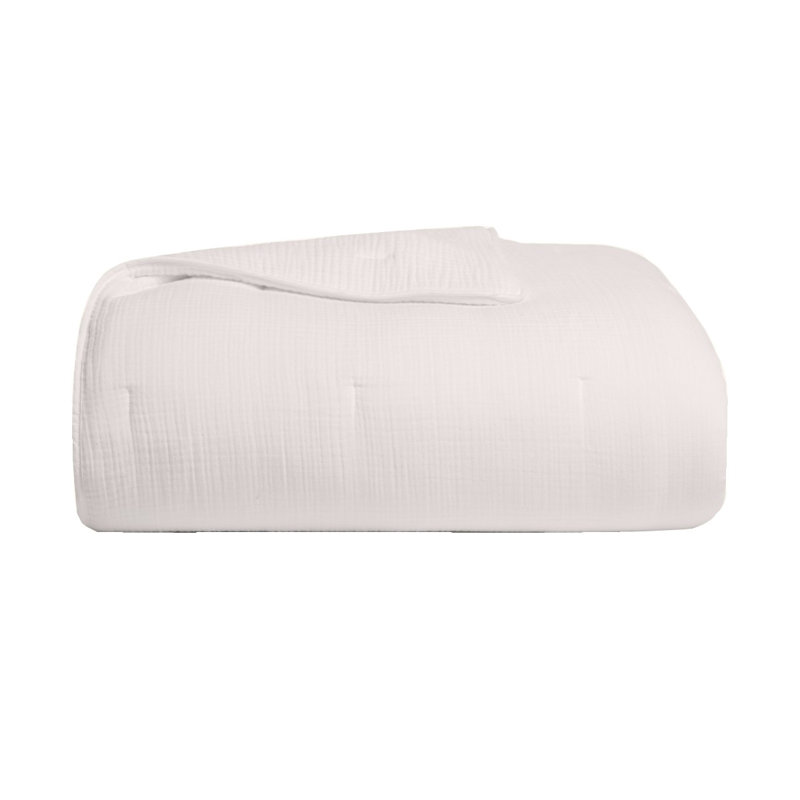Mousseline solid cream quilt set, King Quilt + 2 Additional Pieces