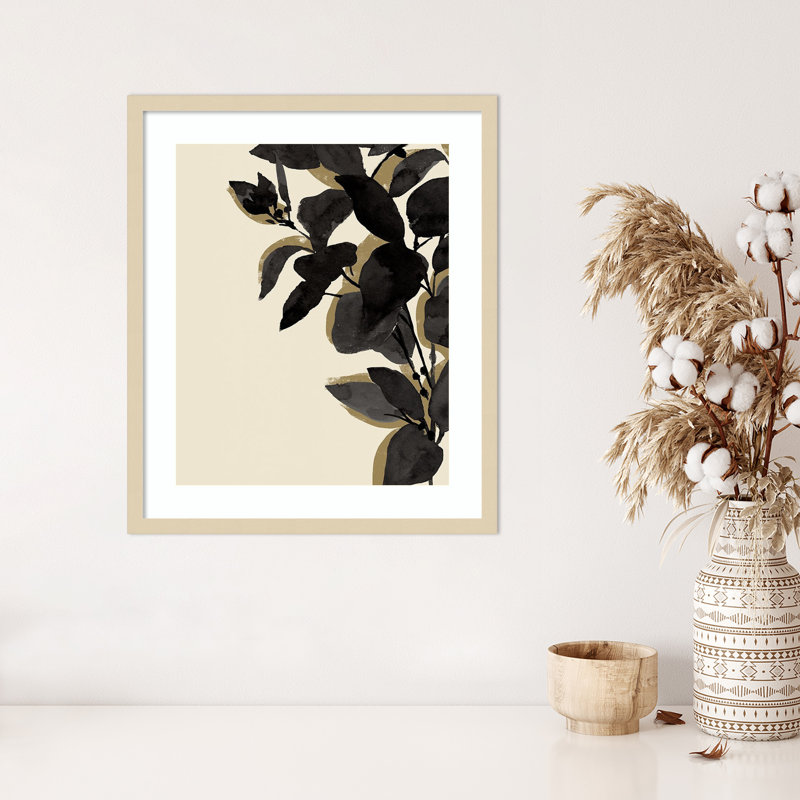 «Ebony Branch II» par Annie Warren, reproduction d'art encadrée sur bois, H 25 po x l 21 po
