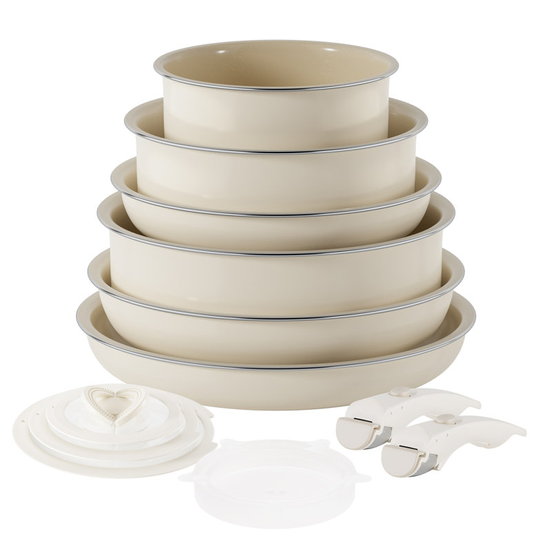 13 - Piece Non-Stick Ceramic Cookware Set, White