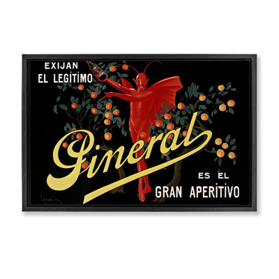 Affiche d'apéritif avec cadre flottant de caractère, design par Leonetto Cappiello