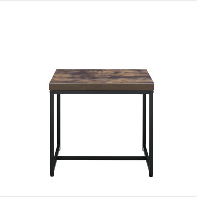 Table de bout Bob en chêne vieilli et finition noire