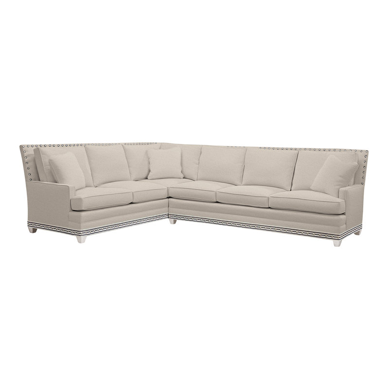 American Bungalow 2-Piece Riverside L- Sectional, Nadia Steam, Casa Blanca, Yes