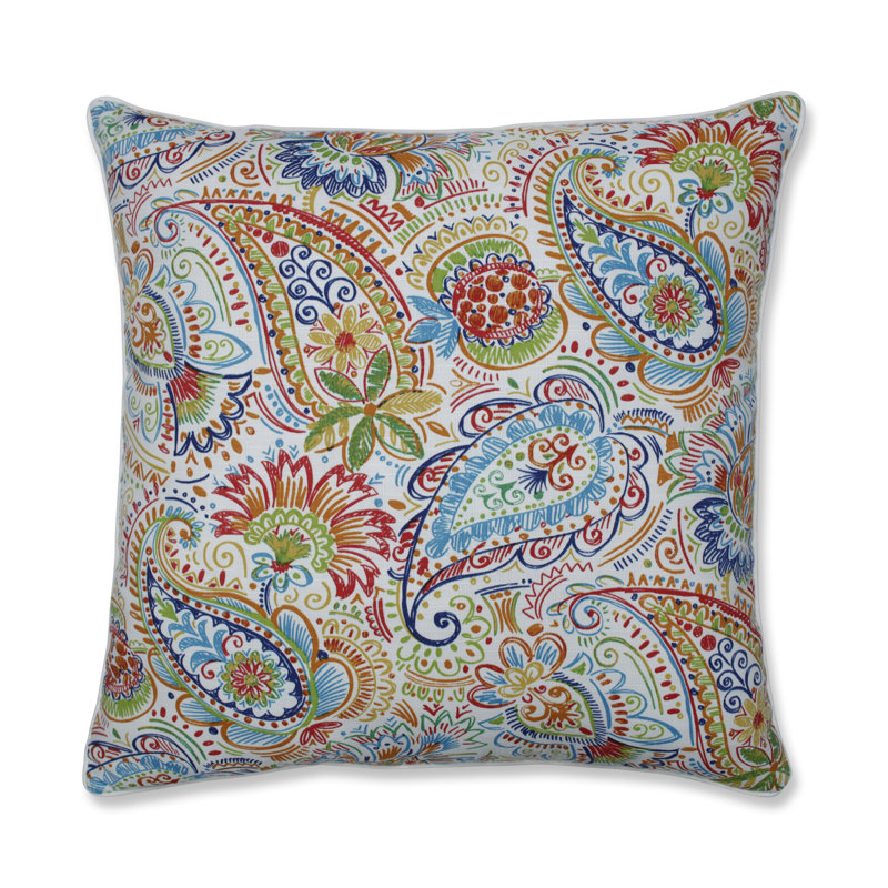 Paisley Outdoor Reversible Throw Pillow