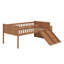 Structure de lit plateforme en bois avec glissoire, échelle, tablette de rangement et garde-corps de sécurité-1639454674