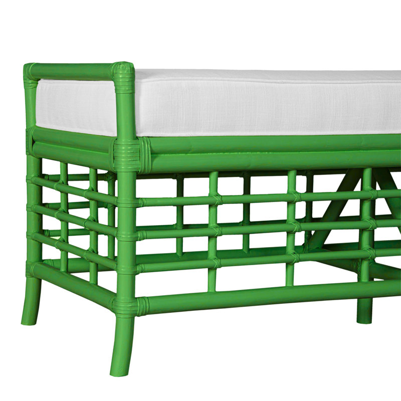 Luna Upholstered Bench, Bright Green