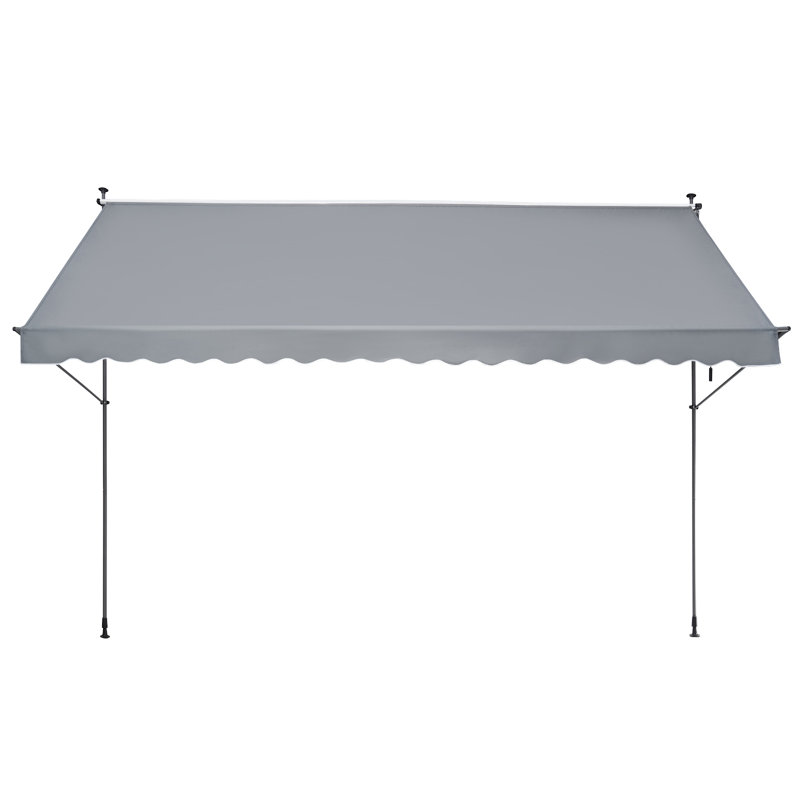 47" Patio Awning Retractable Awning Sunshade Shelter with Crank Handle,  122" H x 178" W x 47" D