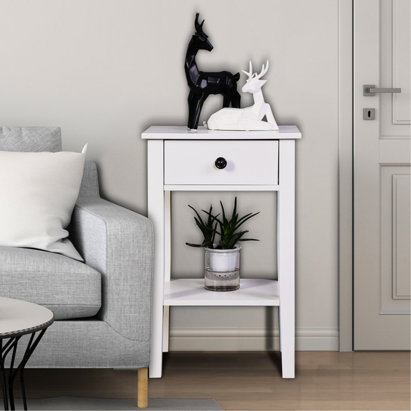 Table de rangement blanche - convient à un décor de salle de bain moderne et transitionnel pour maximiser l'apparence fonctionnelle
