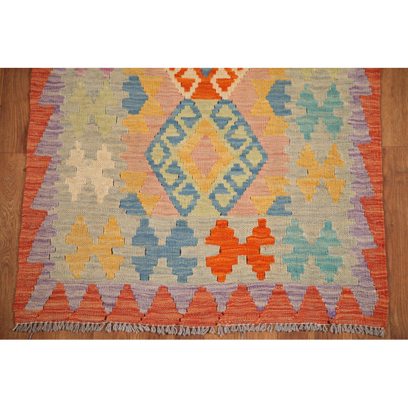 Tapis de marche réversible en laine Kilim 3 x 10