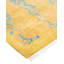 Tapis jaune / bleu noué à la main de conception unique 4 pi 1 po x 5 pi 10 po Vedrana Mogul
