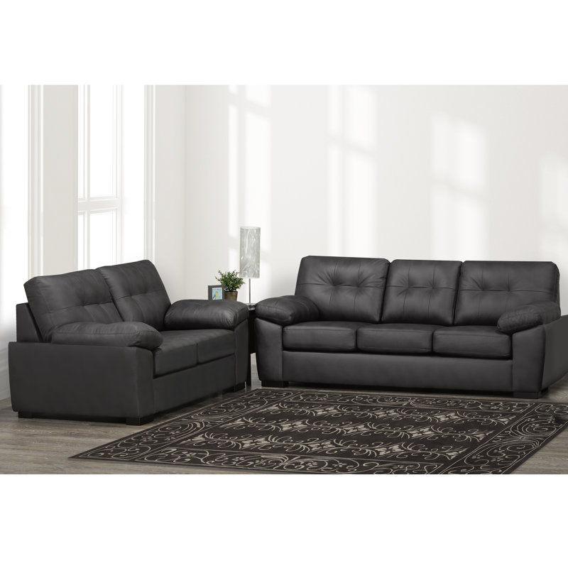 2 - Piece Living Room Set, Charcoal Polyester