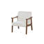 Chaise d'appoint moderne blanche rembourrée en laine, structure à profil bas et mousse pour plus de confort Tissu en laine avec coussin de dossier amovible