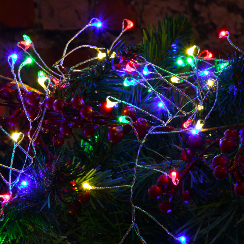 Electric Multicolor LED Fairy String Lights with Smooth Bulbs