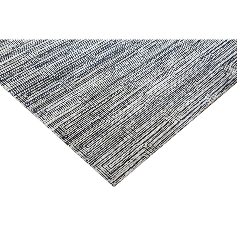 Handmade Silk and Wool Area Rug