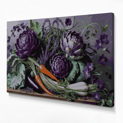 Vegetables Violet Flowers Purple Canvas Wall Art