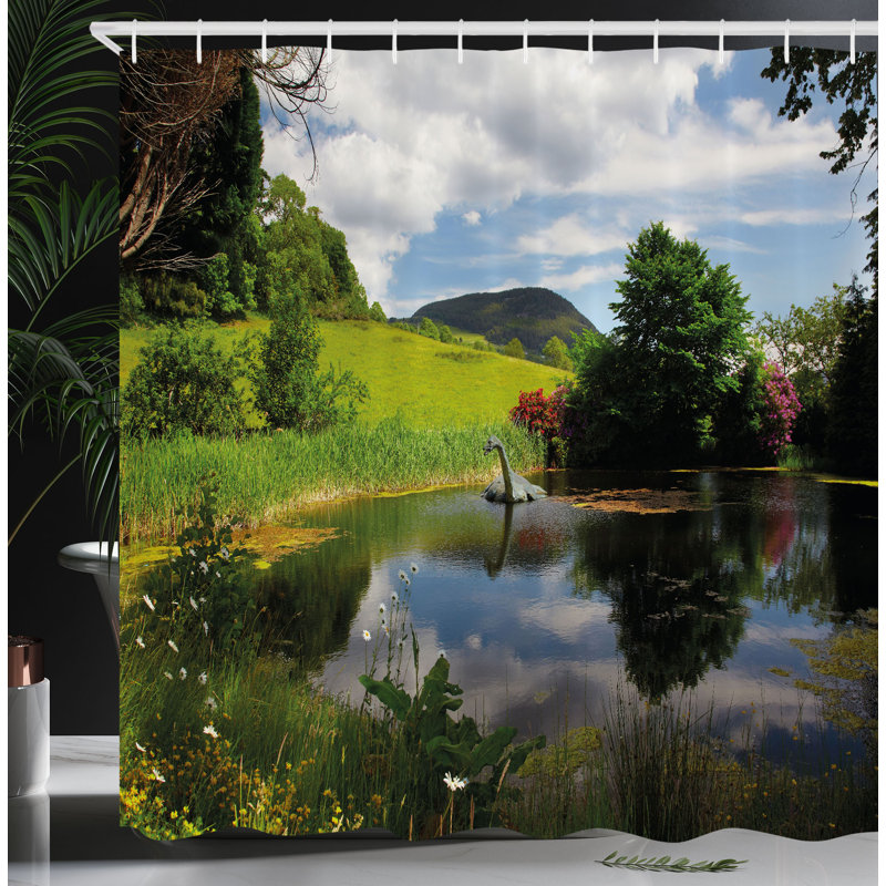 Shower Curtain with Hooks Included, 70"H x 69"W