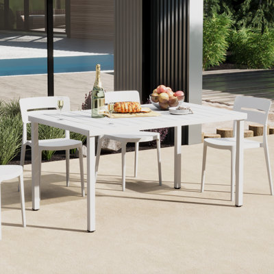 59"×35.4" Outdoor Metal Rectangular Dining Table