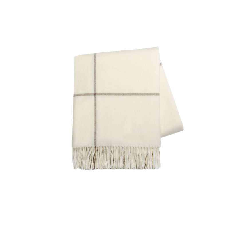 Windowpane Cashmere/Lambswool Throw, Eucu / Taupe