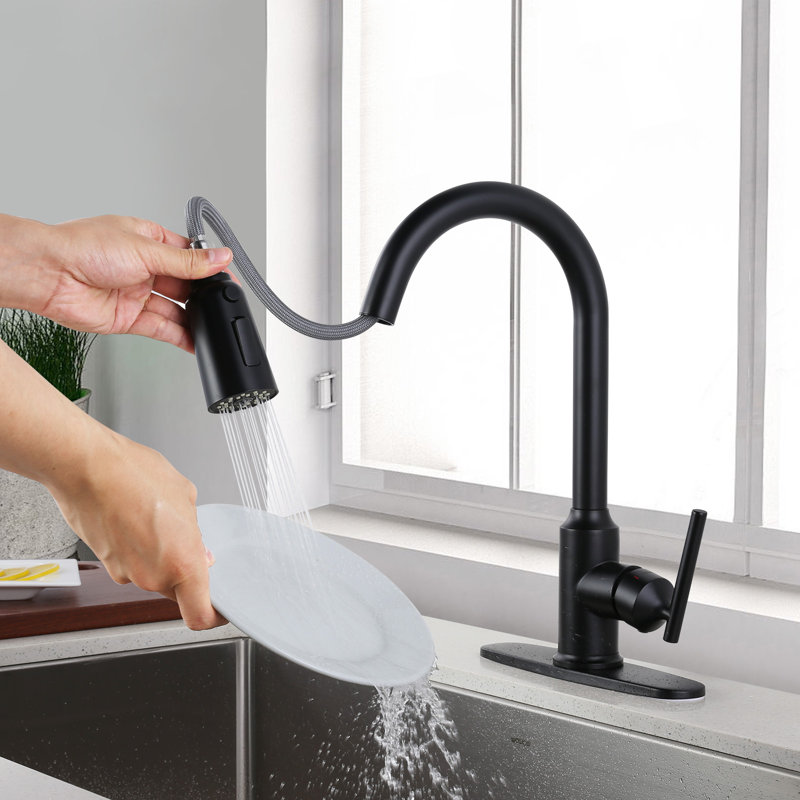 Pull Down Kitchen Faucet, Matte Black