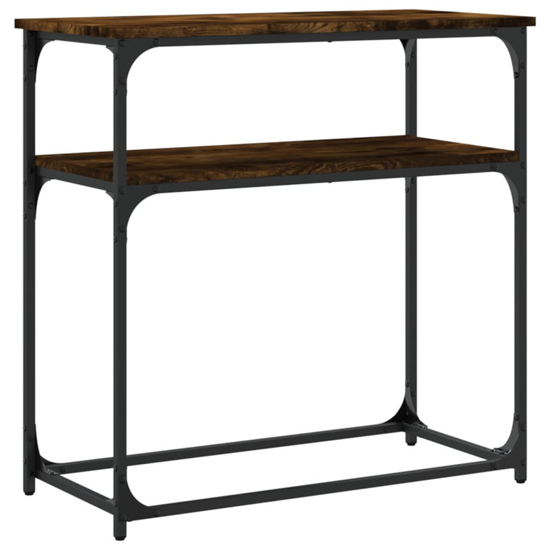 Console Table, 75cm H x 75cm W x 35.5cm D, Smoked Oak