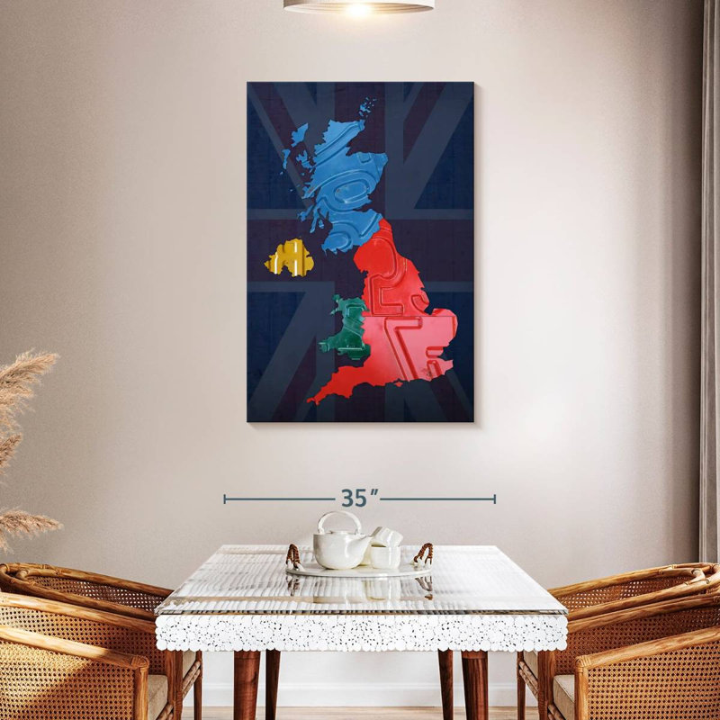 Aliaz UK Map, 45" H x 30" W