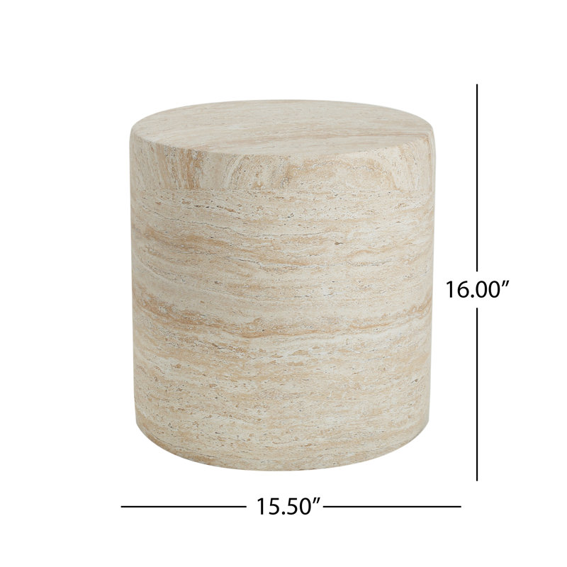  Table de bout d'extérieur légère MGO, table d'appoint de salon, beige, Beige