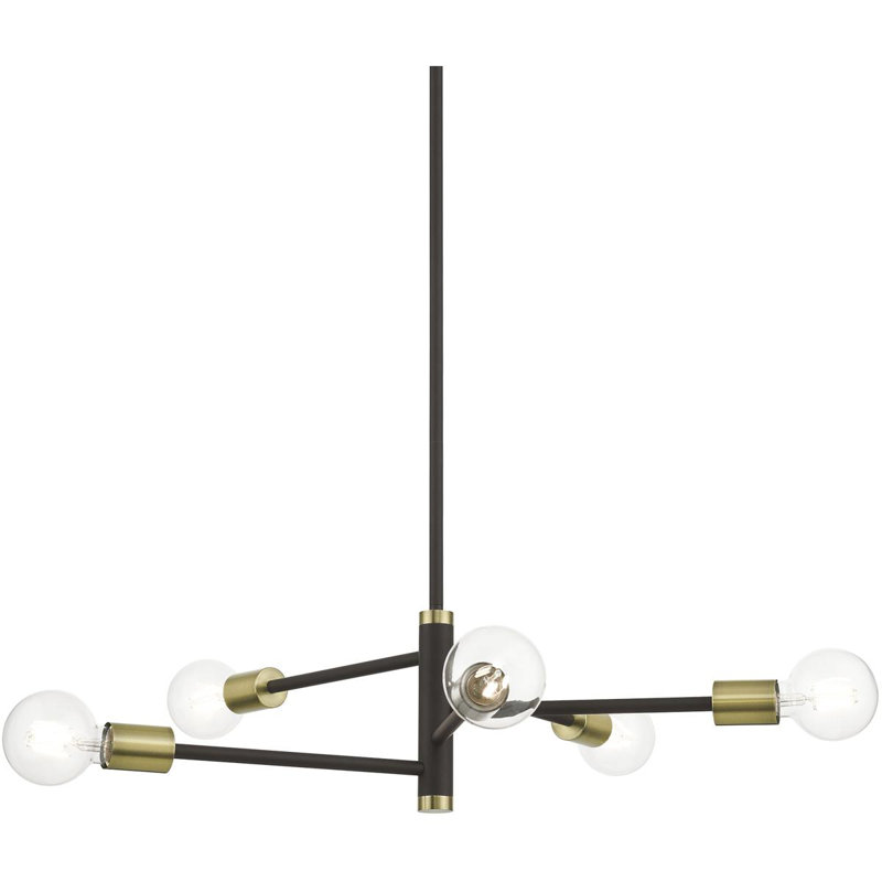 Lustre linéaire moderne à 5 lumières à intensité variable Spoutnik