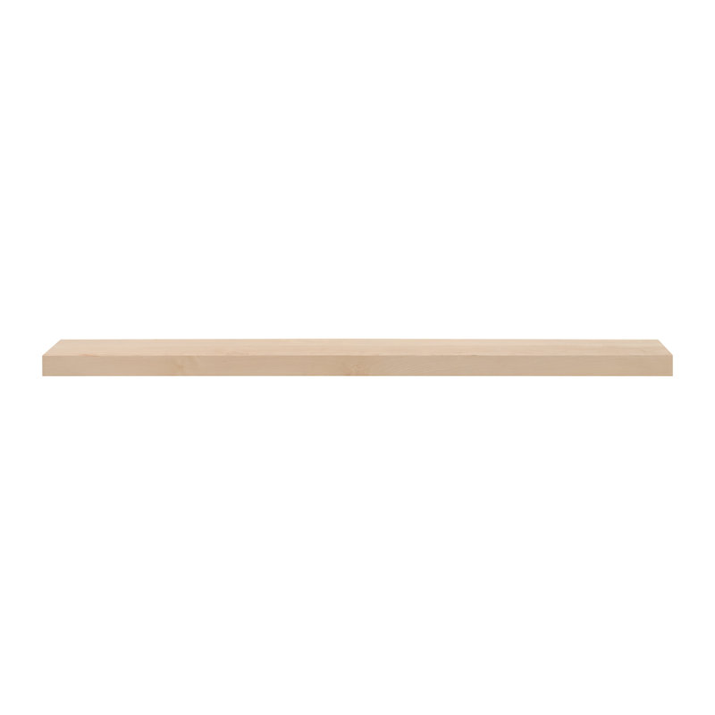 Alma Maple Wood Floating Shelf, 72", Unfinished