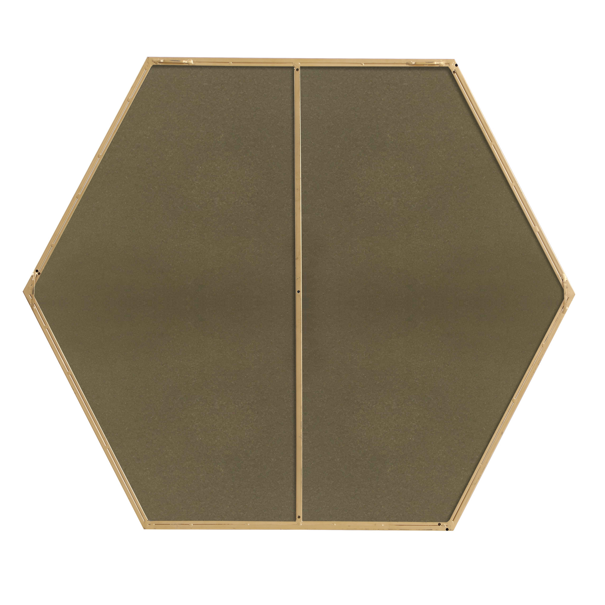 Sabine Metal Hexagon Wall Mirror, 40" H x 30" W, Brass