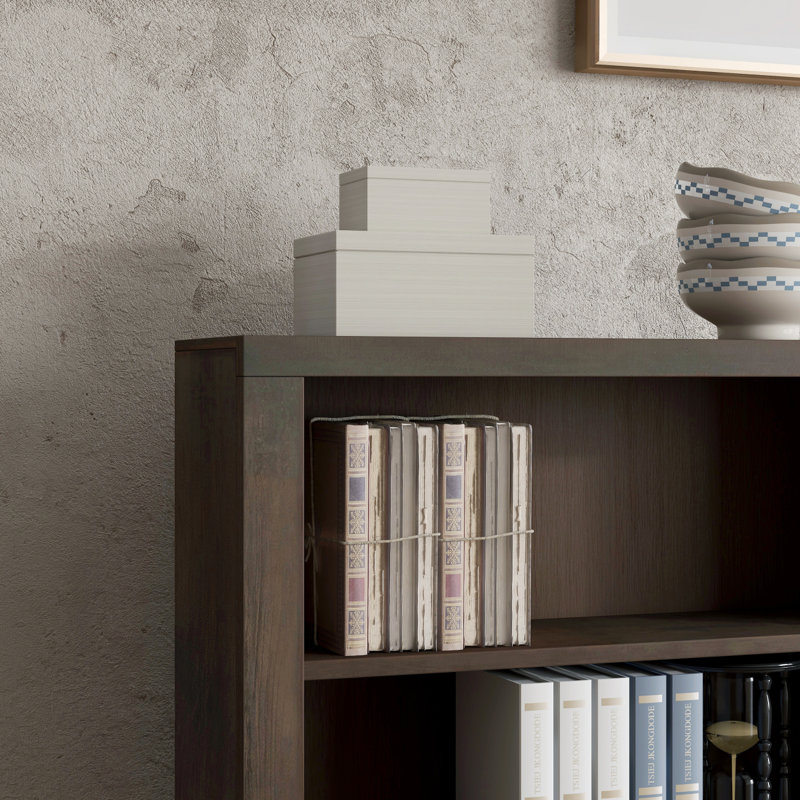 Columbia Bookcase, No Assembly Required, Brown, (4 Shelves) 48.2"H x 32.32"W x 10.2" D