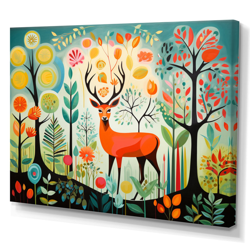 «Green Mid Century Mod Nature I - Abstract Midcentury», art mural, Toile tendue, H 16 po x l 32 po x P 1 po