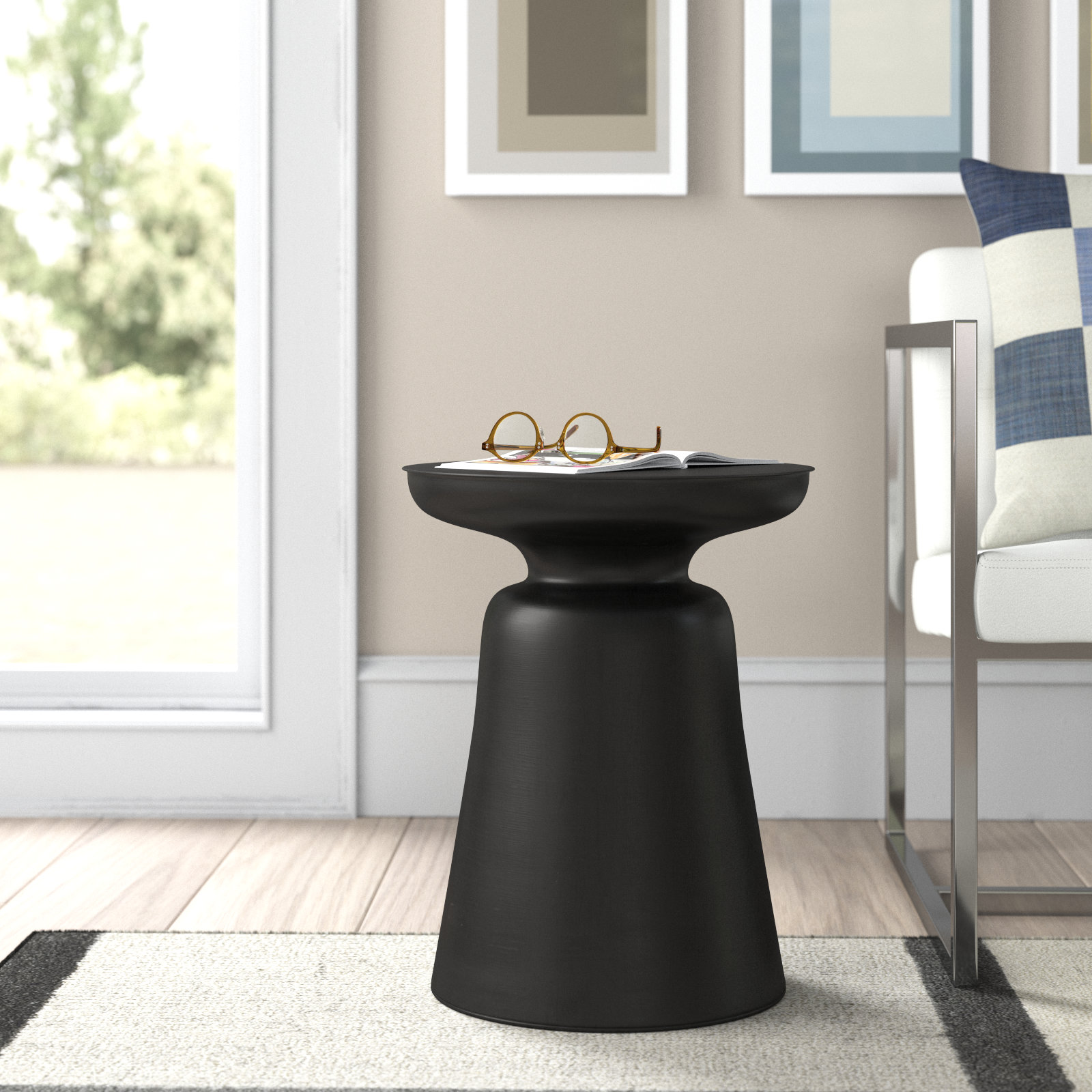 Wade Logan Alaunna Iron Drum End Table & Reviews Wayfair