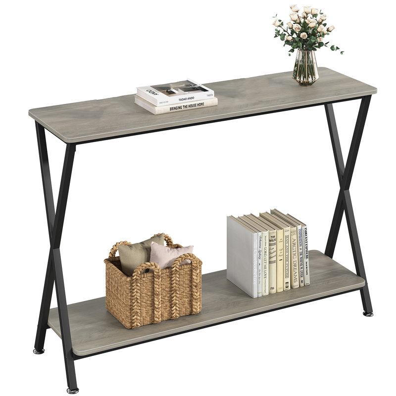 Thaliah Console Table, Gray, 31.89" H x 31.49" W x 11.81" D