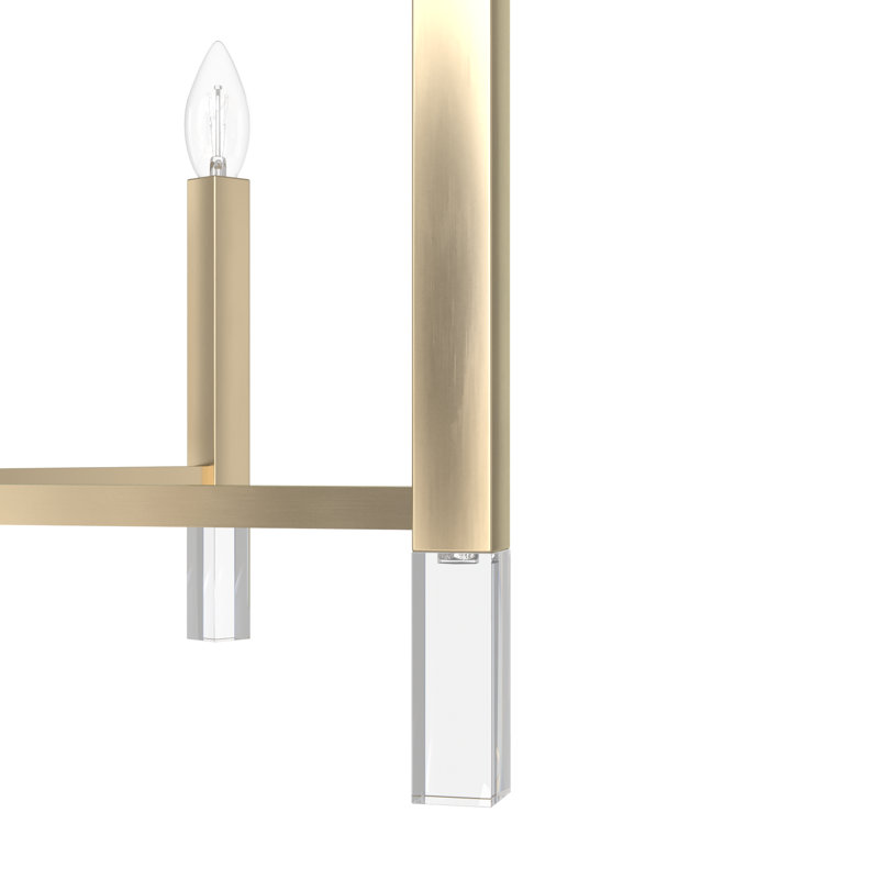 Sunjai 9 Light 2-Tier Sputnik Modern Linear Chandelier, Alturas Gold