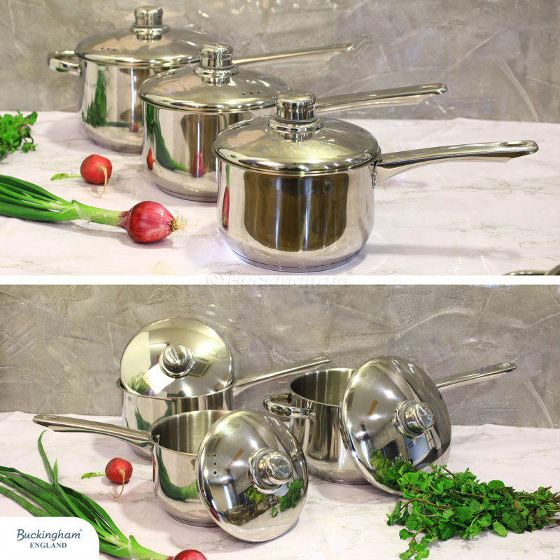 Buckingham Stainless Steel Saucepan Deep Induction 16 cm 2 Litres