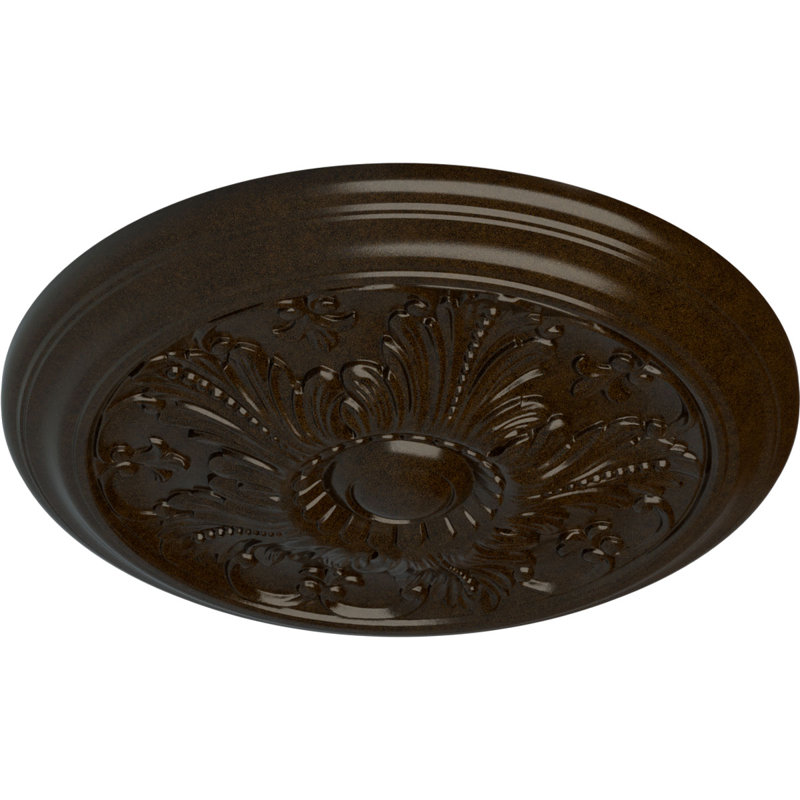 Endurathane Vienna Ceiling Medallion, 16 7/8"OD x 5/8"P (Fits Canopies up to 3 1/4"), Hand-Painted Bronze Finish, Bronze